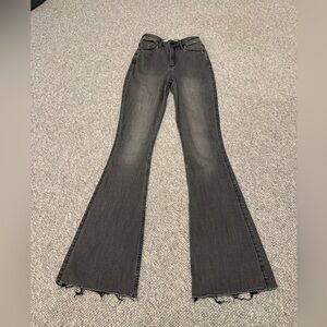 Hollister Women's Flare Jeans in Charcoal